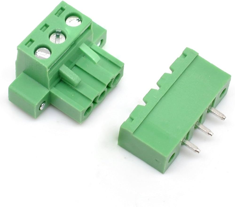 3 Pin 5 08mm Screw Terminal Block Connector Pluggable